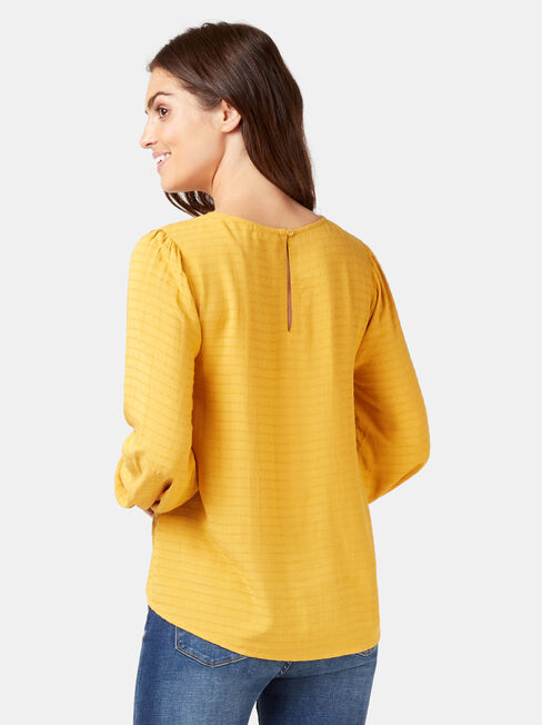 Avery Ladder Trim Blouse, Yellow, hi-res