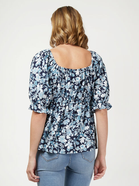 Daphne Sweetheart Neck Top, Floral, hi-res