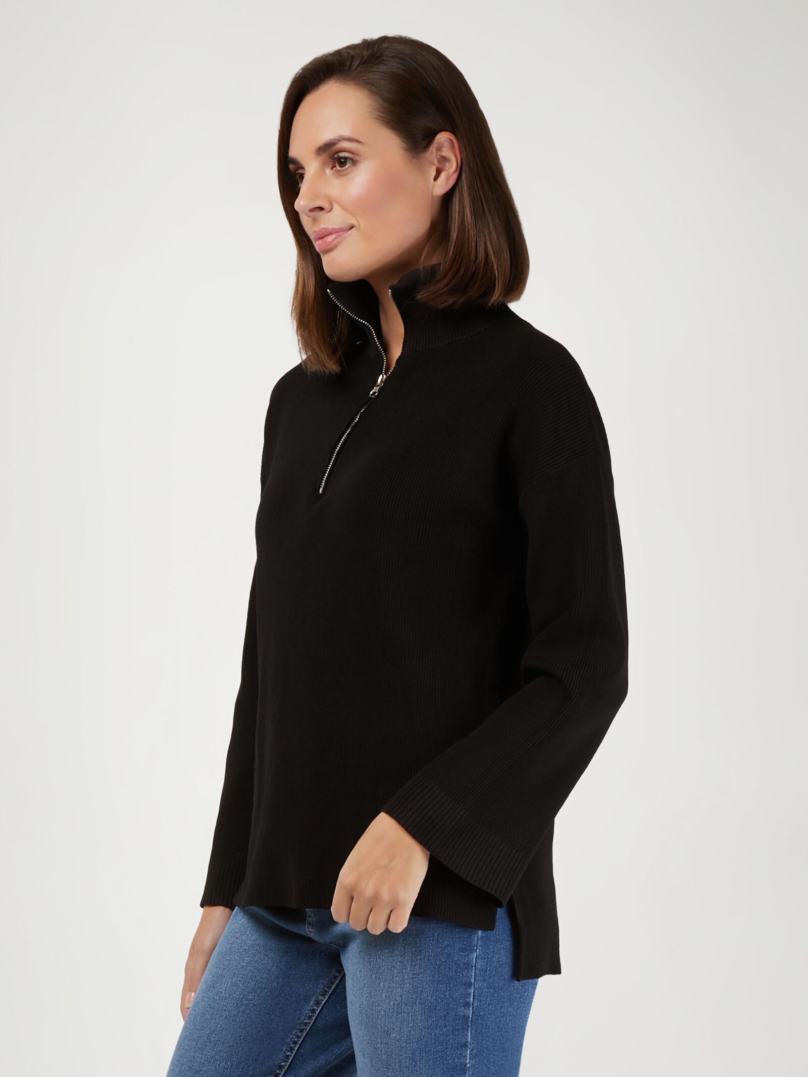 Half zip knitwear hot sale