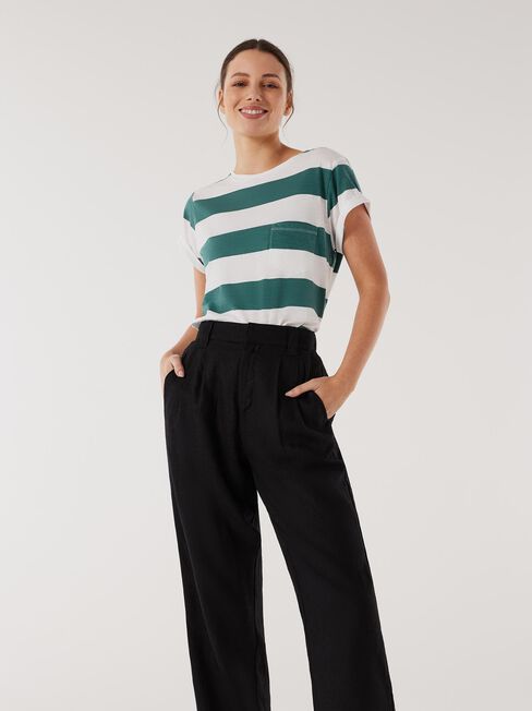 Essential Slub Pocket Tee, Stripe, hi-res