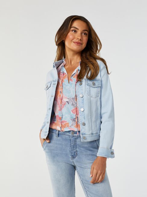 Reef Lurex Puff Sleeve Blouse, Floral, hi-res
