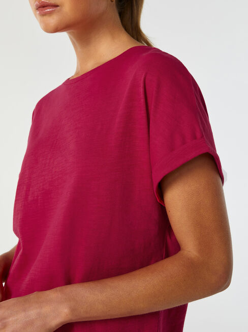 Drop Shoulder Tee, Rose, hi-res