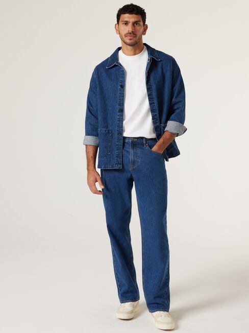 Milan Denim Overshirt, Bright Indigo, hi-res