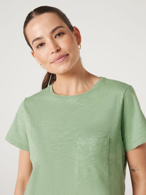 Essential Slub Pocket Tee, Kiwi, hi-res