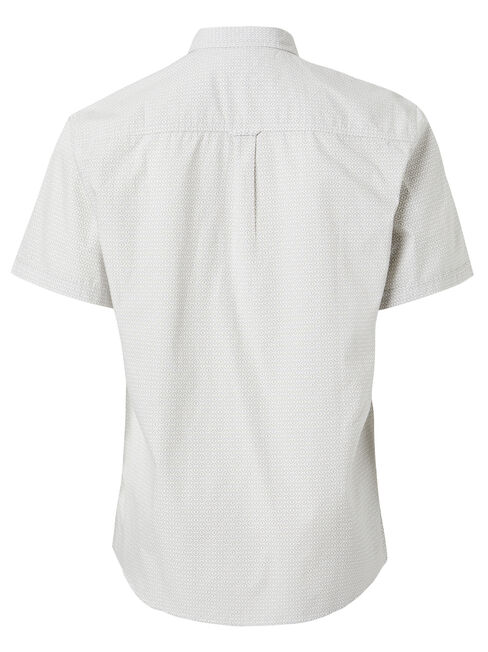 Wayne Short Sleeve Print Shirt, White, hi-res