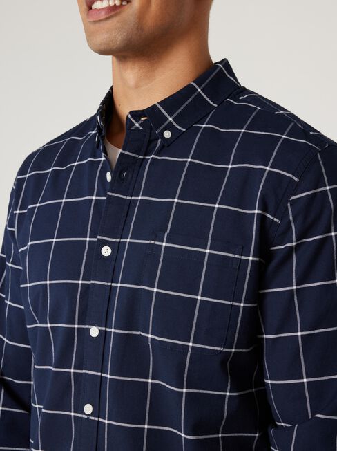 LS Harrison Oxford Check Shirt, Blue, hi-res