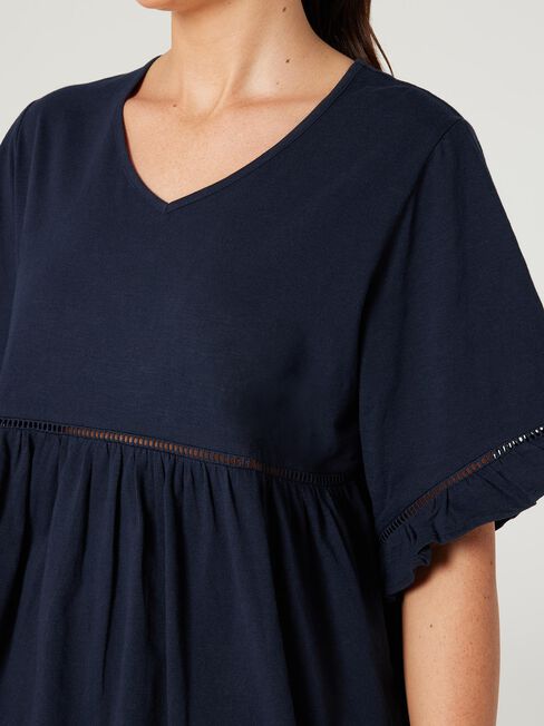 Lola Ruffle Jersey Top, Ink, hi-res