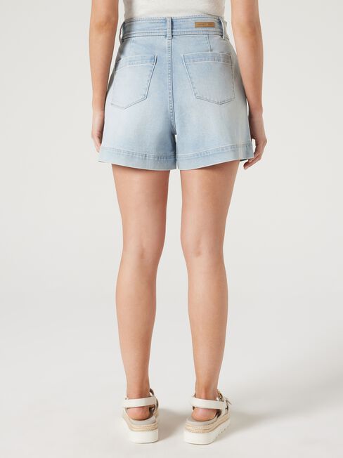 Georgia Tummy Trimmer Denim Short, Blue, hi-res
