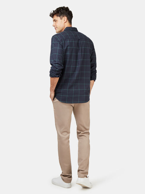 Anton Brushed Check Shirt, Blue, hi-res