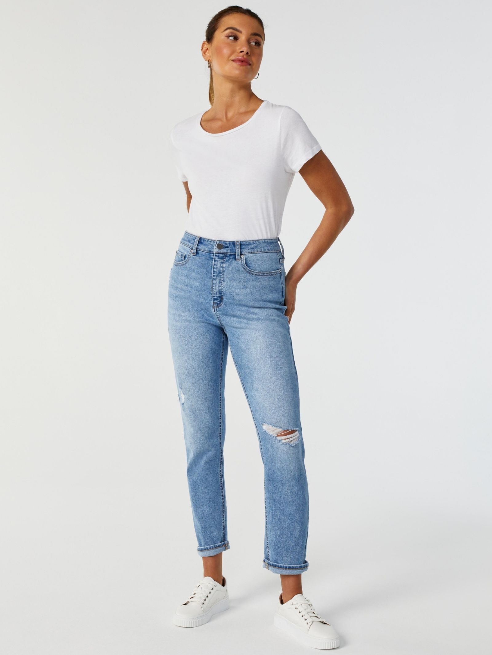 High rise crop jeans best sale