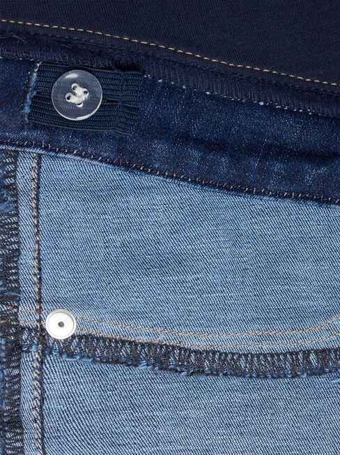 Maternity Skinny Jeans, Mid Indigo, hi-res