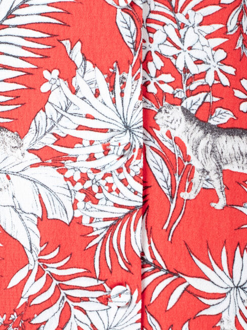 Jacqueline Printed Midi Dress, Red, hi-res