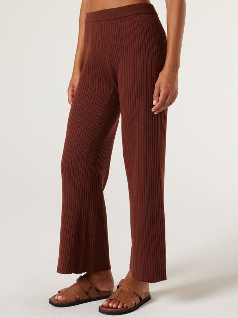 J-Luxe Chunky Rib Pant, Brick, hi-res