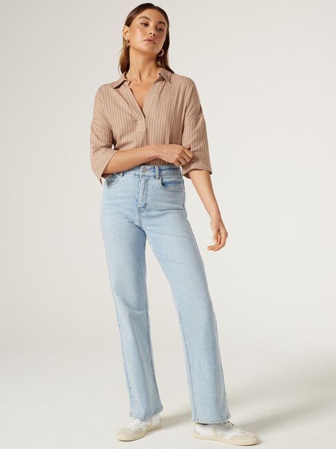 Violet Tunic Shirt, Brown, hi-res