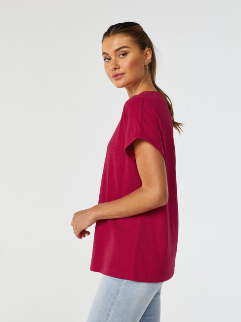 Drop Shoulder Tee, Rose, hi-res