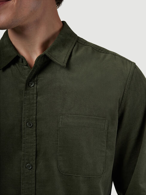 LS Jamie Corduroy Shirt, Green, hi-res