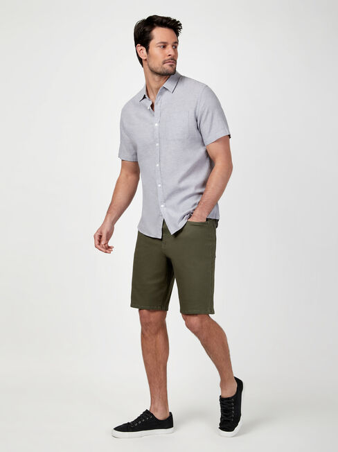 Wolf Textured Short Sleeve Shirt, Grey, hi-res