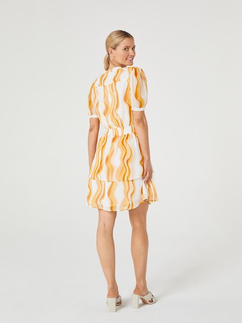 Leah Shirred Waist Dress, Yellow, hi-res