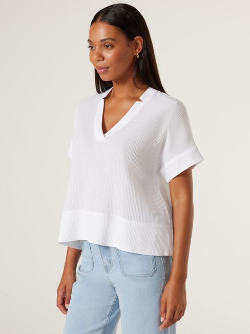 Alandra Textured Tunic, Coconut, hi-res