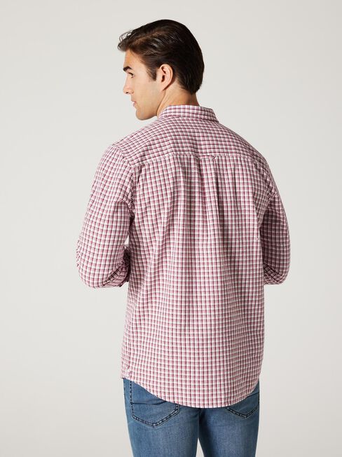 LS Harry Check Linen Shirt, Red Multi, hi-res