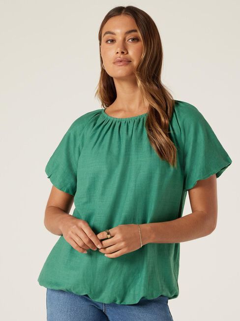 Hazel Puff Slv Top, Green Primrose, hi-res