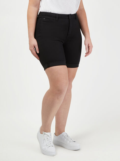 Sophia Curve Embracer Bermuda Short Black, Black, hi-res