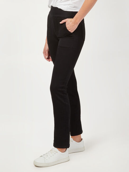 Tessa Slim Straight Jeans, Black, hi-res