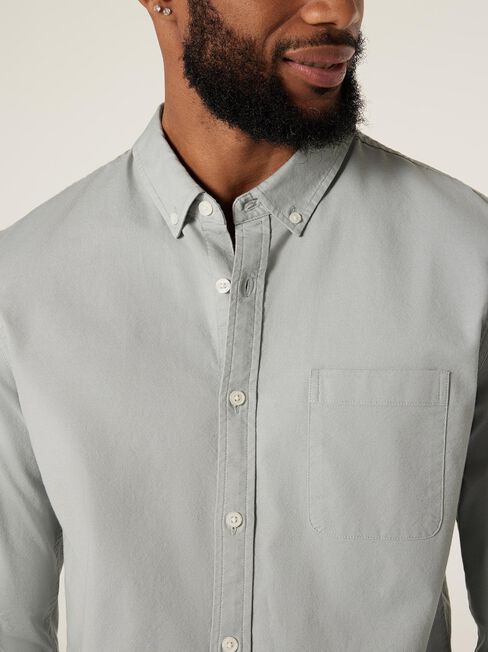 LS Heston Oxford Shirt, Steel, hi-res