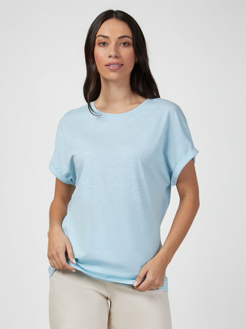 Drop Shoulder Tee, Light Blue, hi-res