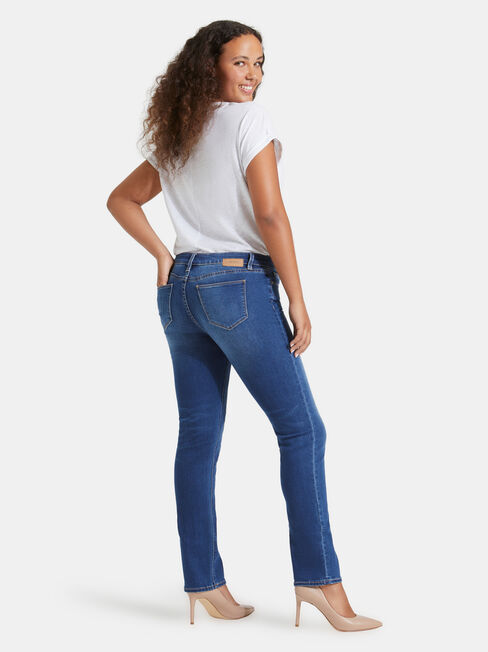 Slim Straight Jeans Lake Blue, Mid Indigo, hi-res