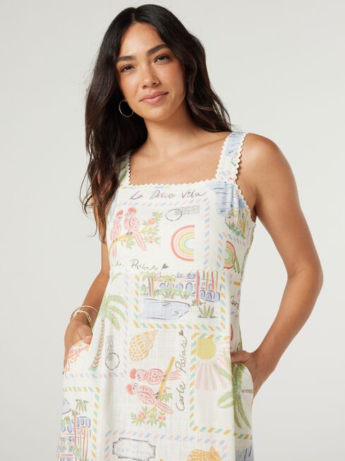 Priya Sleeveless Dress, Print, hi-res
