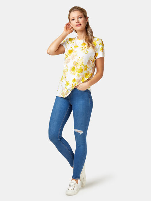 Zara Floral Printed Tee, Floral, hi-res