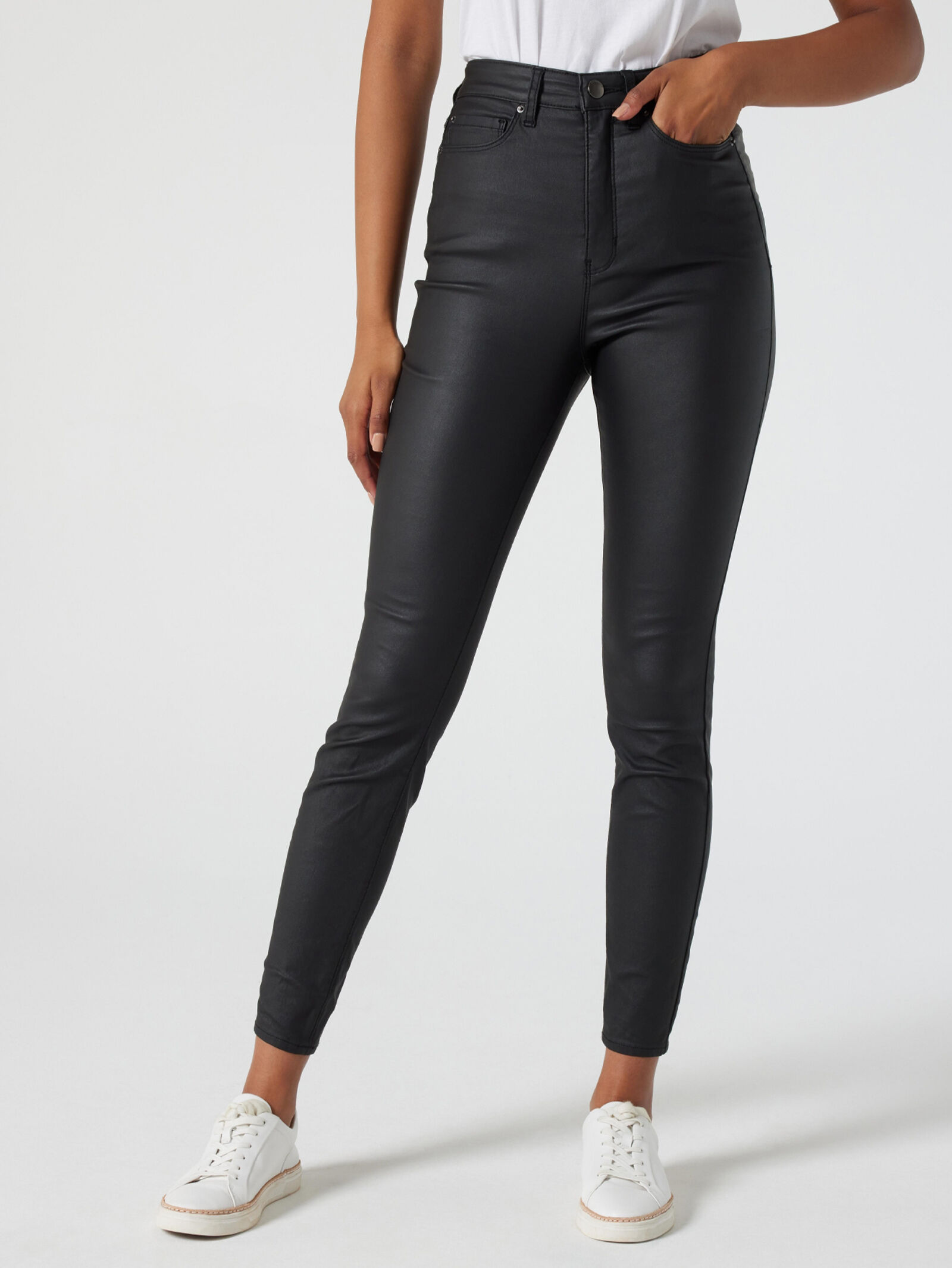 Willow Coated High Waist skinny 7 8 jeans