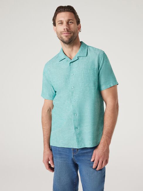 Jimmy Relaxed Resort Shirt, Aqua, hi-res
