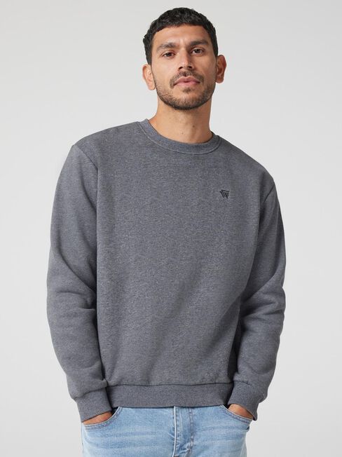 Oli Crew Neck Sweat, Charcoal Marle, hi-res