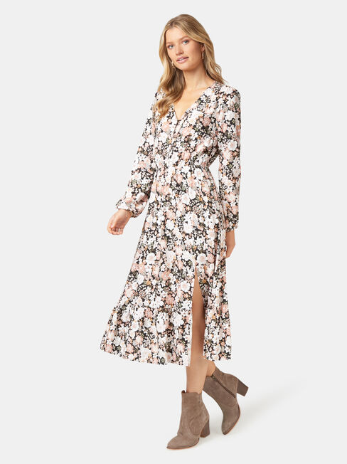 Scarlett Long Sleeve Midi Dress, Floral, hi-res