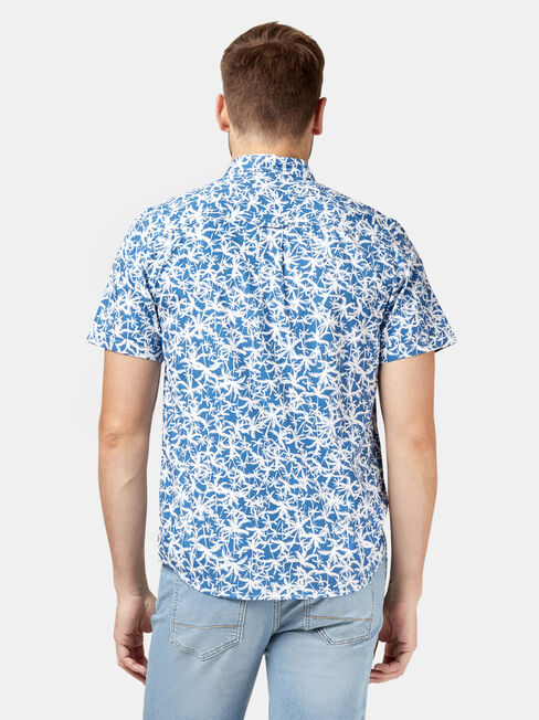 Earl Short Sleeve Print Shirt, Blue, hi-res