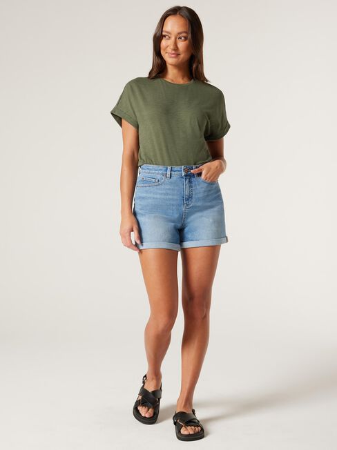Drop Shoulder Tee, Thyme, hi-res