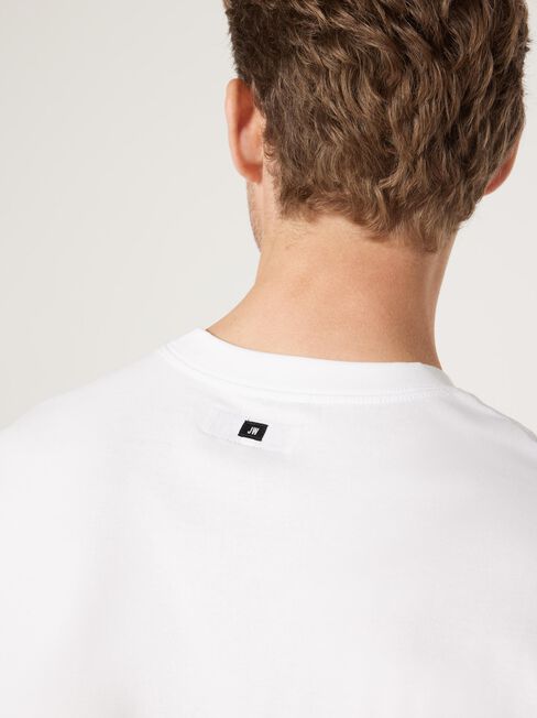 Ace Relaxed Fit Basic Crew Tee, White, hi-res