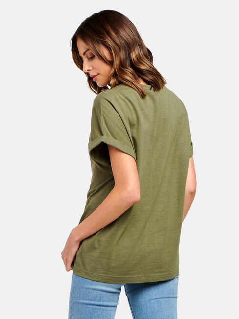 Drop Shoulder Tee, Sage, hi-res
