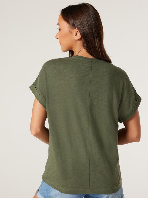 Drop Shoulder Tee, Thyme, hi-res