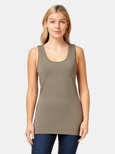 Post Maternity Cotton Nursing Tank, Green, hi-res