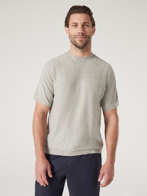 Short Sleeve Jackson Slub Knit Tee, Grey, hi-res