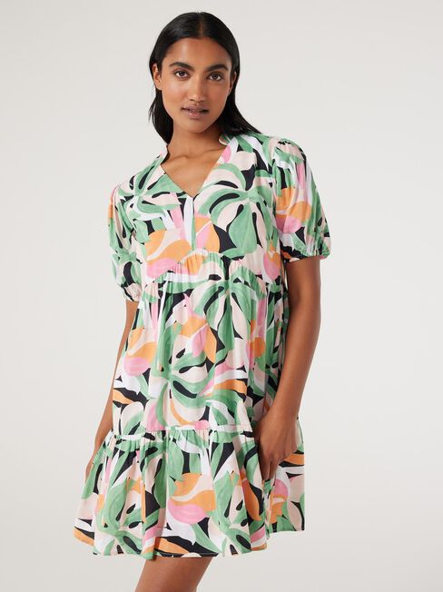 Cole Smock Dress, Broadleaf Palm, hi-res