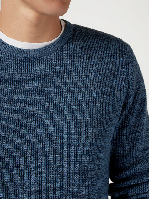 Spencer Textured Crew Knit, Blue, hi-res