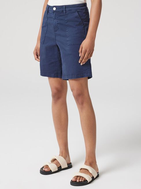 Libby Bermuda Denim Walk Short, Blue, hi-res