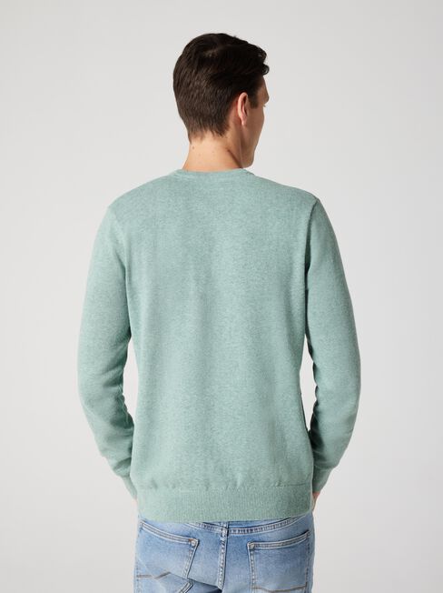 Ralph Stripe Crew Knit, Green Marle, hi-res