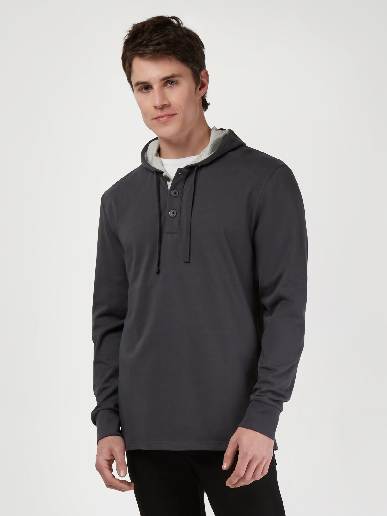 LS Mason Hooded Henley Top Jeanswest