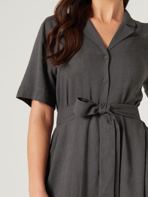 Lydia Shirt Dress, Charcoal, hi-res