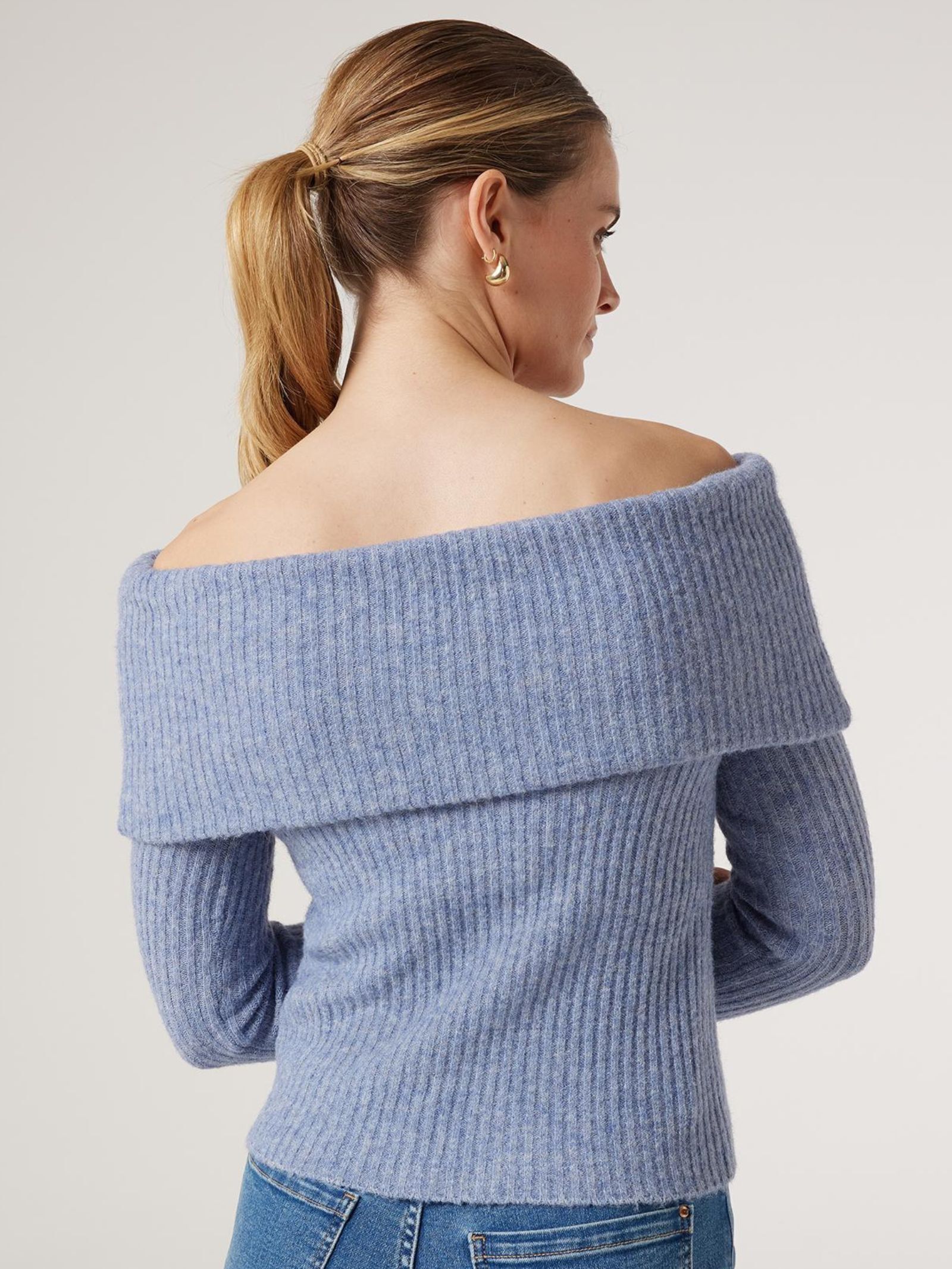 Off shoulder wool sweater new arrivals